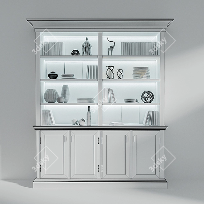 Amir's Stylish Bookcase: Design & Render 3D model image 3