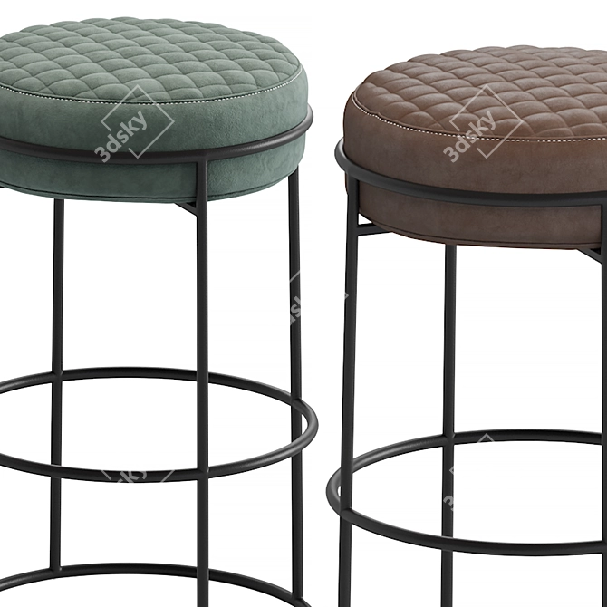 Elegant ATOLLO Upholstered Stool 3D model image 2