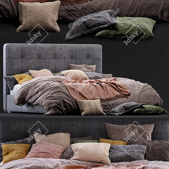 Elegant Mezzo Bed by Boconcept 3D model image 1