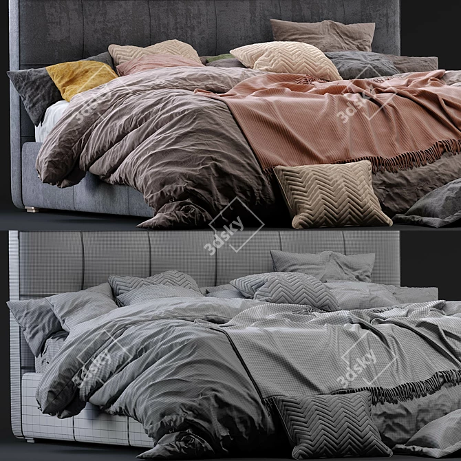 Elegant Mezzo Bed by Boconcept 3D model image 3