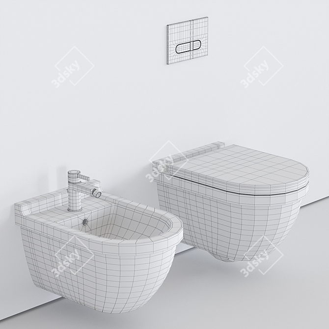 Duravit Starck 3 Wall WC 3D model image 3