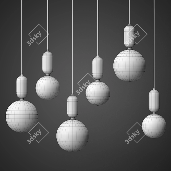 Elegant Aballs Chandeliers - Illuminate Your Space 3D model image 2