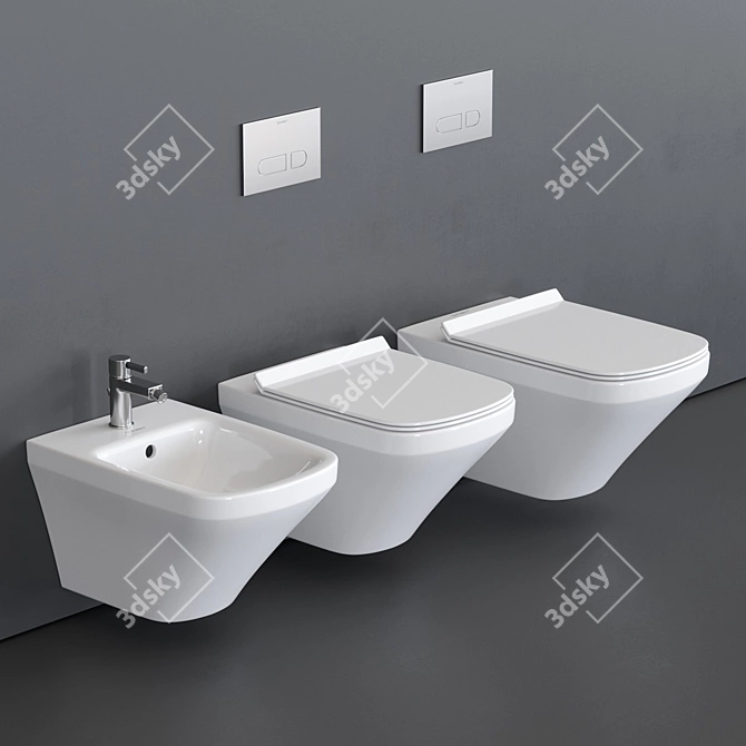 DURASTYLE Wall-Hung WC: Modern Ceramic Toilet 3D model image 1