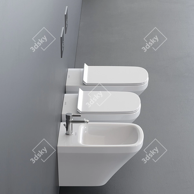 DURASTYLE Wall-Hung WC: Modern Ceramic Toilet 3D model image 2