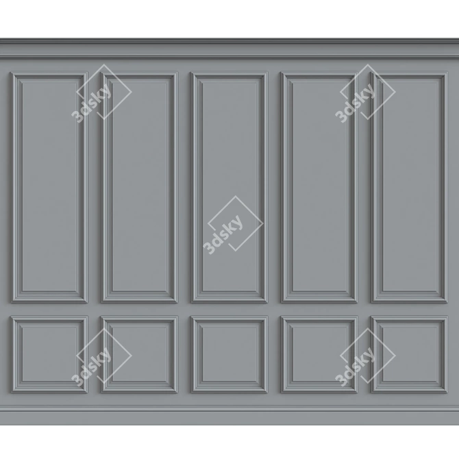 3D Wall Molding Design Kit 3D model image 1