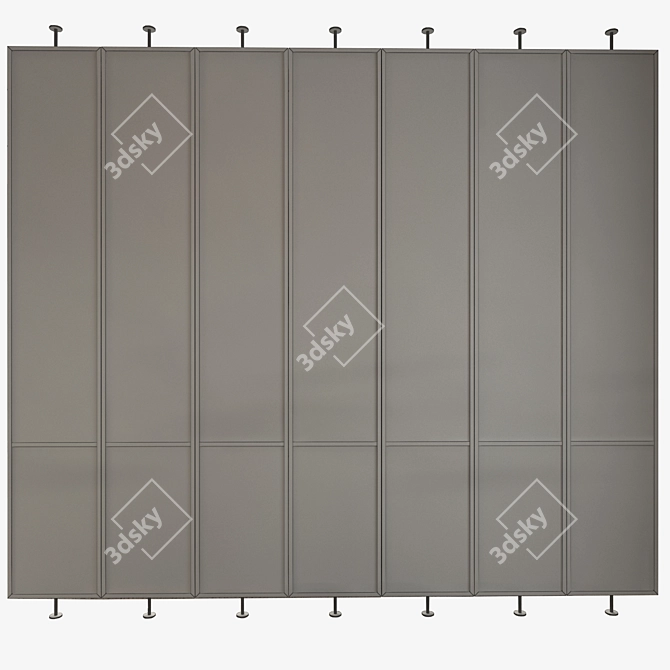 Rotating Metal Partition with Frosted Glass 3D model image 3