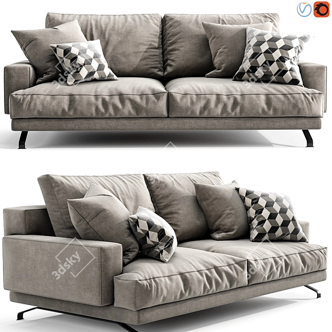 Luxurious Lemamobili Mustique Sofa 3D model image 1