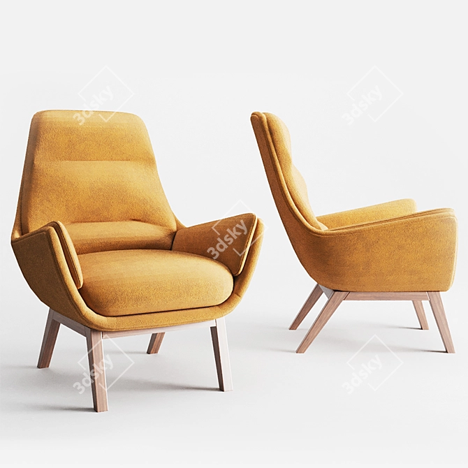 Contemporary Finishes Armchair 3D model image 1