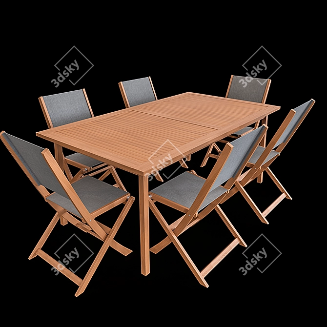 Acacia Garden Dining Set 3D model image 1