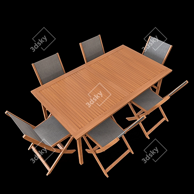 Acacia Garden Dining Set 3D model image 2