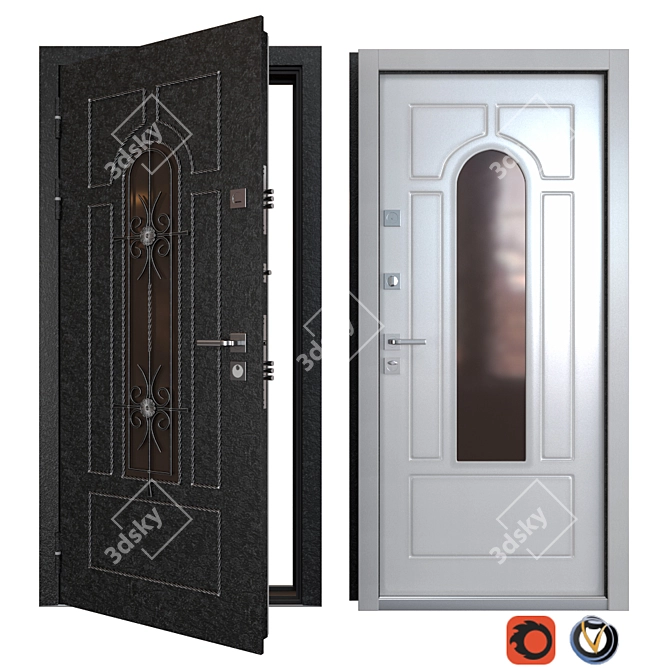 Monolith Metal Door: Your Frame Solution 3D model image 1