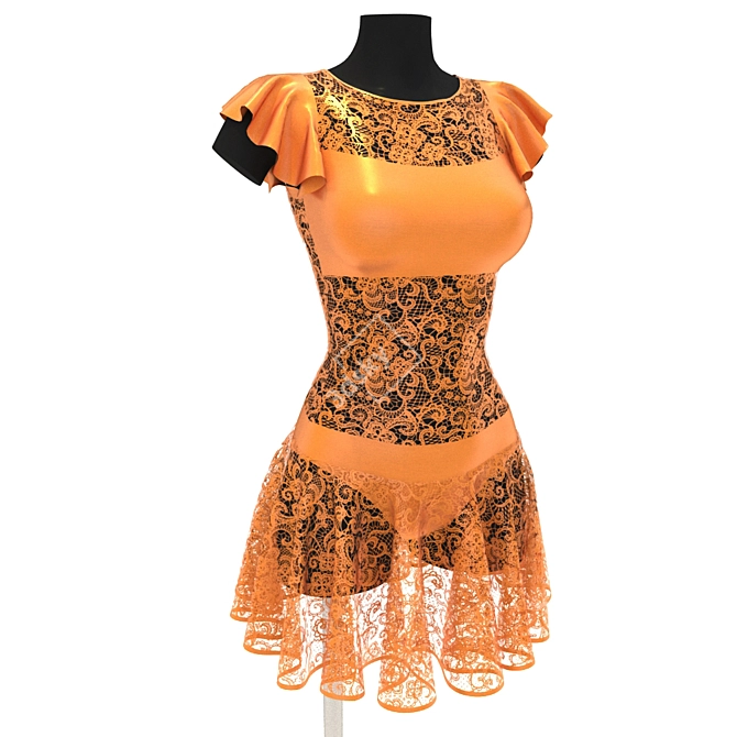Guipure Latin Bikini Dress 3D model image 1