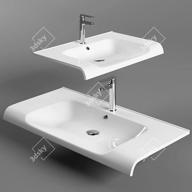 Turkuaz Anova Wash Basin: Modern Design, Various Sizes 3D model image 1