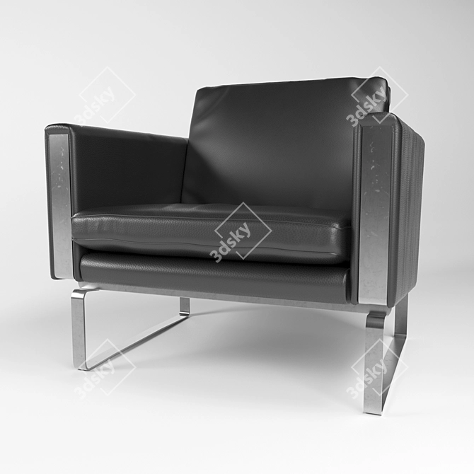 Elegant CH101 Arm Chair: Carl Hansen 3D model image 1