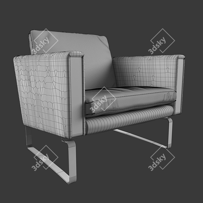 Elegant CH101 Arm Chair: Carl Hansen 3D model image 3