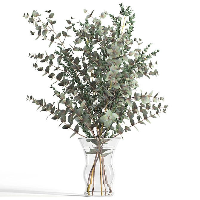 Eucalyptus Bouquet: Realistic & Chic 3D model image 1