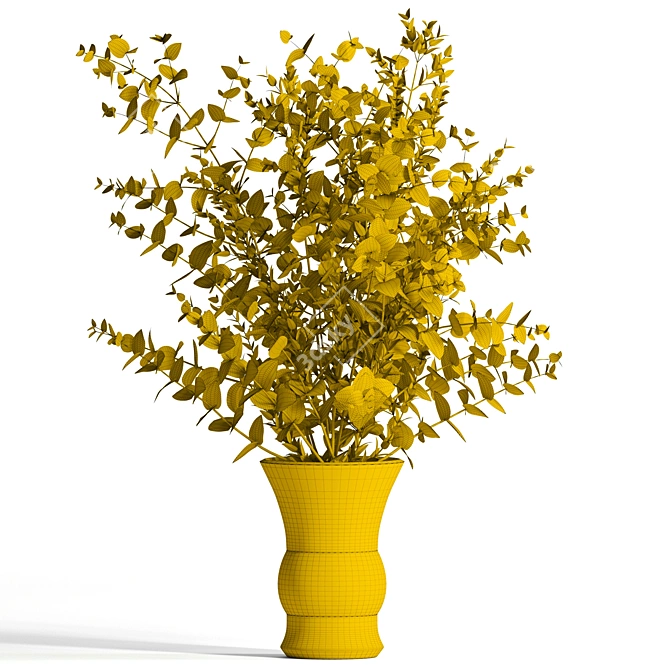 Eucalyptus Bouquet: Realistic & Chic 3D model image 2