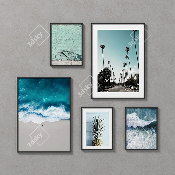 Gallery Wall Frames Set 3D model image 1