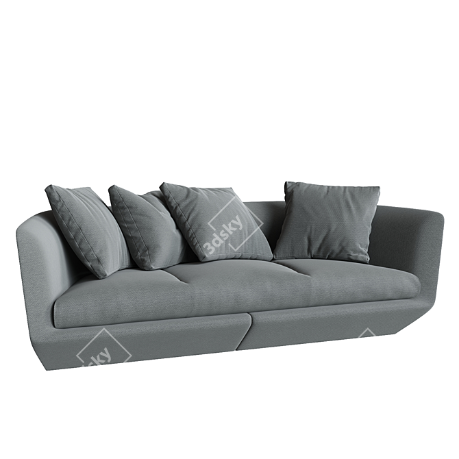 Elegant Aura Sofa: Comfortable, Contemporary, Inviting 3D model image 1