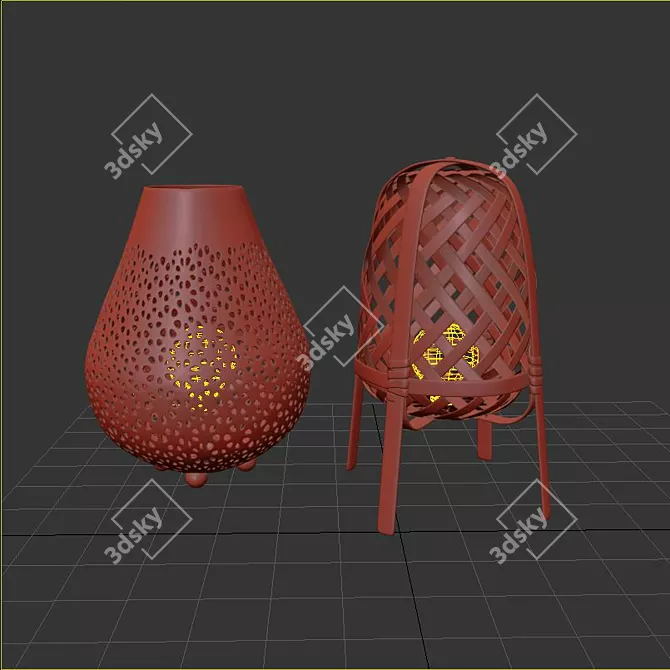 Modern Rustic Knixhult Lamp 3D model image 2