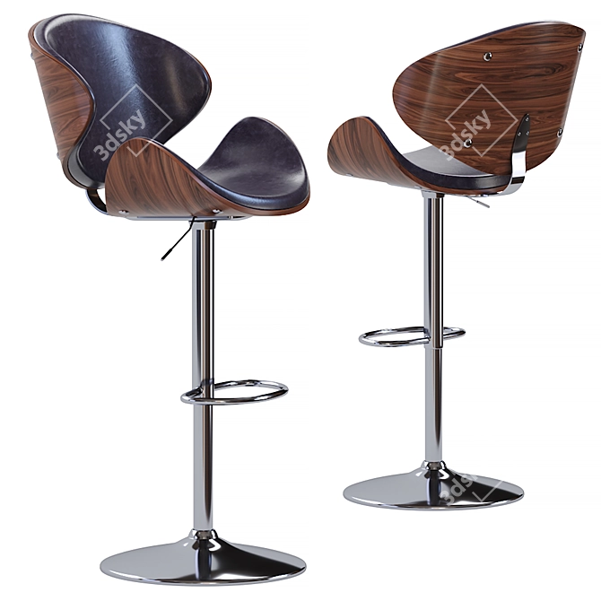 HOGRONDEN Brown Bar Stool 3D model image 1