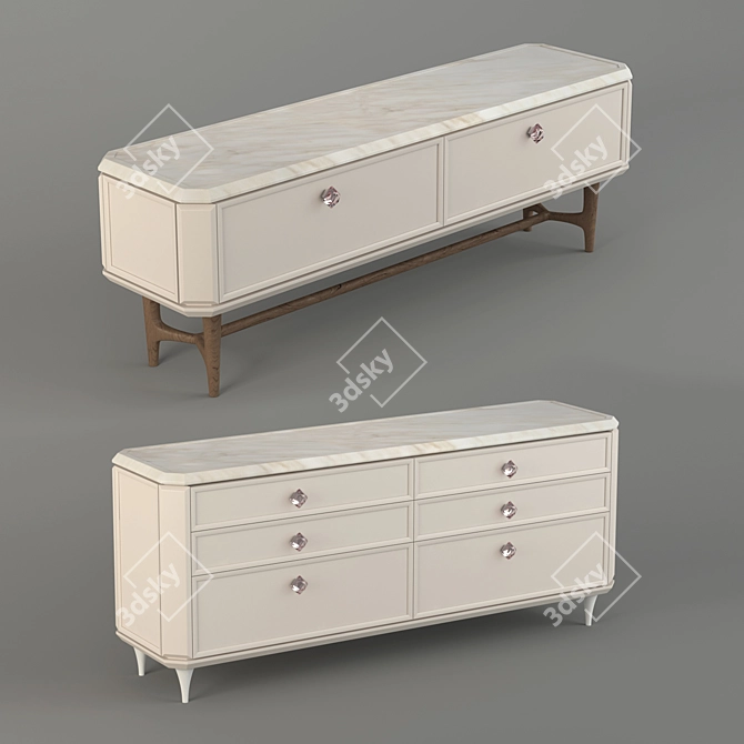 Elegant Italian Sideboards with Legs - Bellagio 3D model image 1