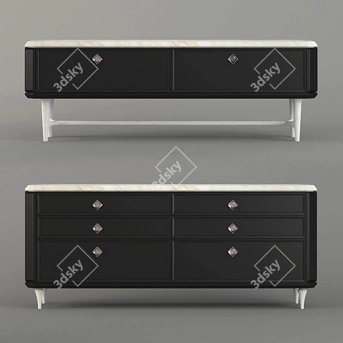 Elegant Italian Sideboards with Legs - Bellagio 3D model image 3