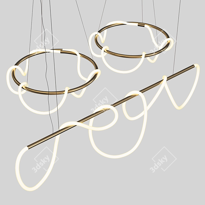 Shiva Collection Brass Chandelier 3D model image 1