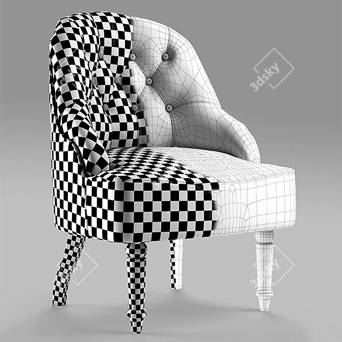 Evans Collection Armchair: Luxurious Velvet, Petite Size 3D model image 2