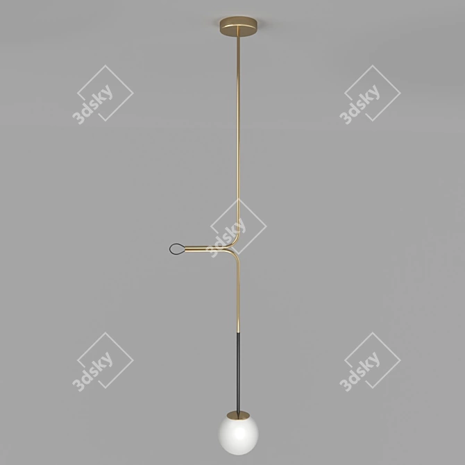 Modern Brass Pendant Light 3D model image 1