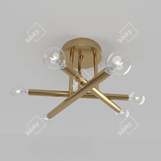 Minimalist Brass Pendant Light 3D model image 1