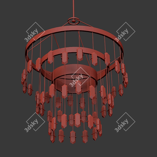 Luxury Crystal Chandelier 3D model image 2