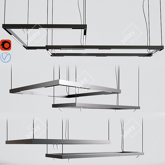 Modular Ceiling Track Light 3D model image 1