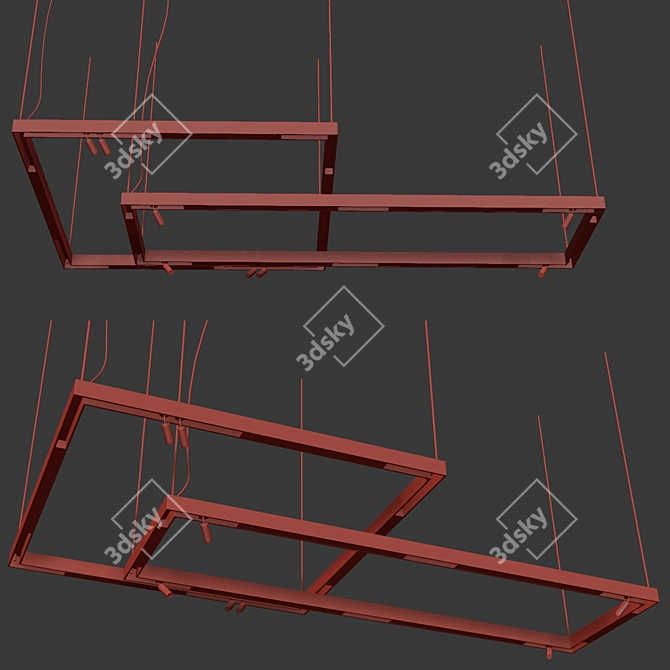 Modular Ceiling Track Light 3D model image 3