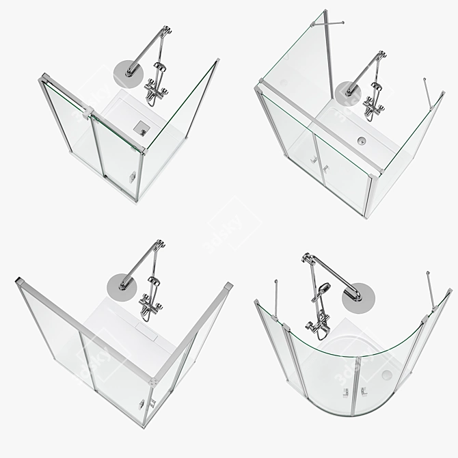 Radaway Set 51: Stylish Shower Cabins 3D model image 2