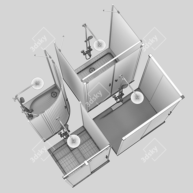 Radaway Set 51: Stylish Shower Cabins 3D model image 3