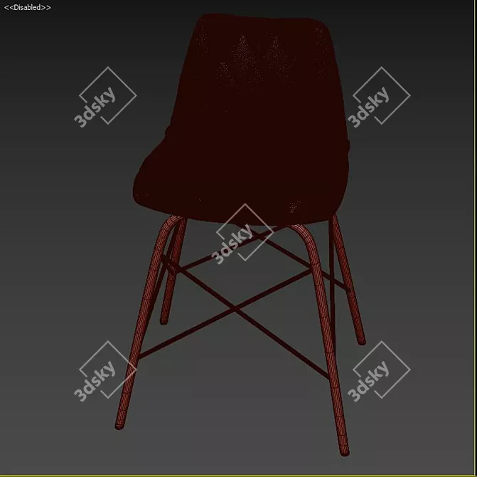 Sophisticated Malia Leather Dining Chair 3D model image 3