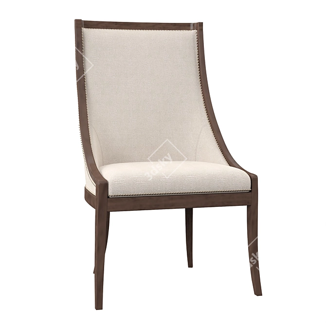 Modern Velvet Dining Chair 3D model image 2