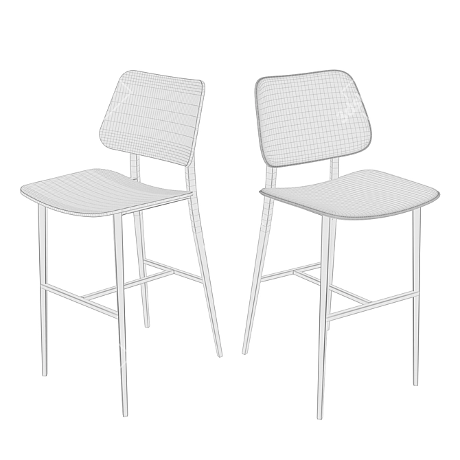 Elegant Midj Chair 3D model image 2