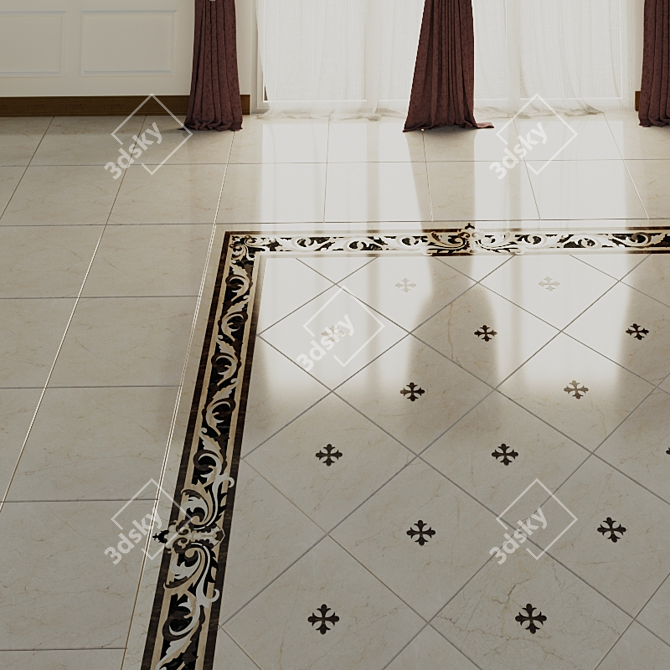 Classic Marble Stone Floor 3D model image 1