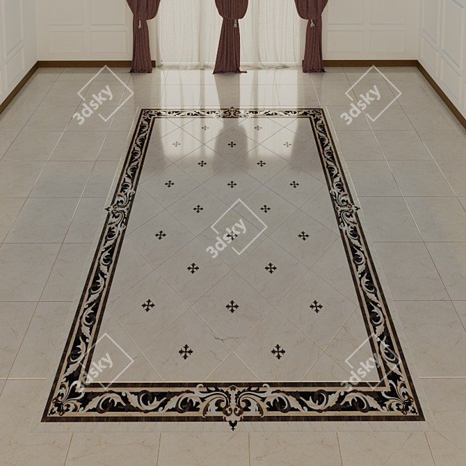 Classic Marble Stone Floor 3D model image 2