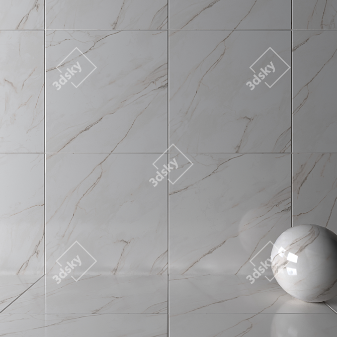 HD Multi-Texture Wall & Floor Tiles 3D model image 2