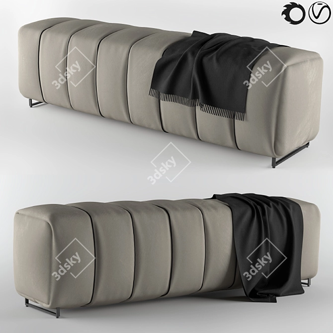 Comfort Square Bed Stool 3D model image 1