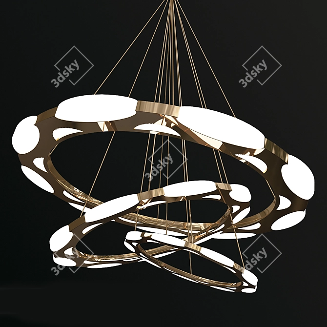 Elegant LED Circle Ring Chandelier 3D model image 1