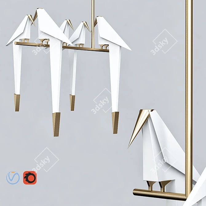 Elegant Perch Light Branch Grande 3D model image 1