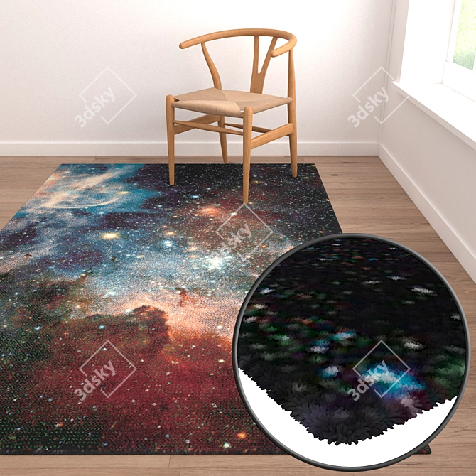 Coveted Carpet Collection - Set of 3 High-Quality Rugs 3D model image 2