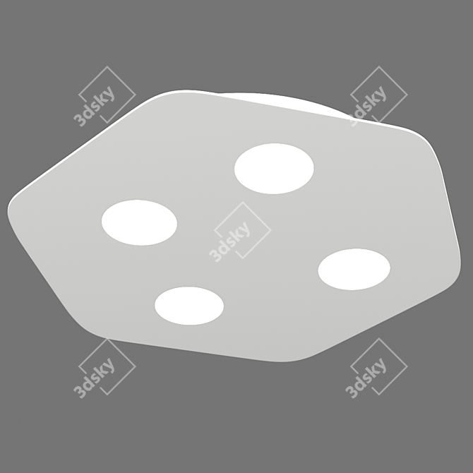 OM Mantra AREA LED Ceiling Light 6642: Steel/Acrylic, 4 Lamps, 9W, White Matte 3D model image 1