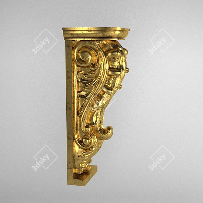 Elegant Gold Panel Decor 3D model image 1