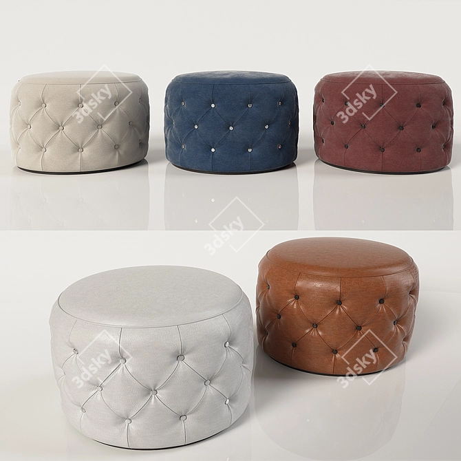 Hugo Capitone Lateral - Ottoman: Versatile Leather & Upholstery Finishes 3D model image 1