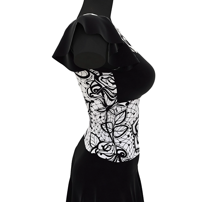 Sun-Kissed Double Skirt Maxi Dress 3D model image 2